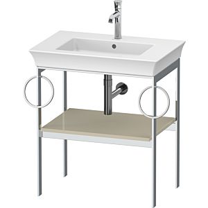 Duravit White Tulip console de lavabo WT4546BH3H3 68,4 x 45 cm, Taupe brillant, sur pied, métal, 2 porte-serviettes