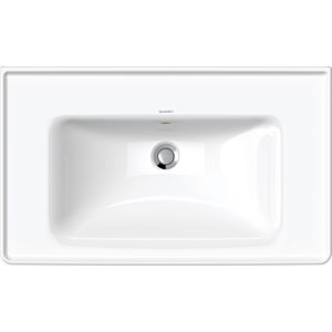 Duravit D-Neo lavabo pour meuble 23678000601 80cm, wondergliss blanc, sans trou pour robinet, avec trop-plein