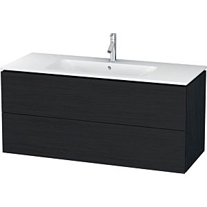 Duravit L-Cube meuble sous-vasque LC624301616 122 x 48, 2000 cm, Eiche schwarz , 2 tiroirs, suspendu