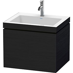 Duravit L-Cube Waschtisch-Unterschrank LC6916O1616 60 x48 cm, 1 Hahnloch, Eiche schwarz, 1 Auszug