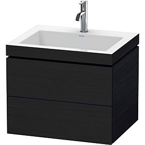 Duravit L-Cube Waschtisch-Unterschrank LC6926O1616 60 x48 cm, 1 Hahnloch, Eiche schwarz, 2 Schubkästen