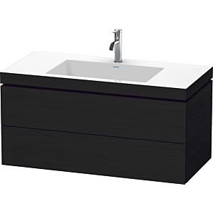 Duravit L-Cube Waschtisch-Unterschrank LC6928O1616 100 x 48 cm, 1 Hahnloch, Eiche schwarz, 2 Schubkästen