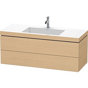 Duravit L-Cube Waschtisch-Unterschrank LC6929O3030 120 x 48 cm, 1 Hahnloch, Eiche natur, 2 Schubkästen