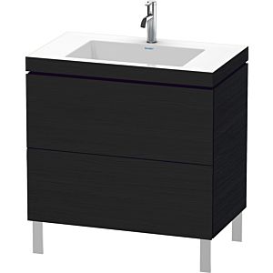 Duravit L-Cube Waschtisch-Unterschrank LC6937O1616 80 x 48 cm, 1 Hahnloch, Eiche schwarz, 2 Auszüge, bodenstehend