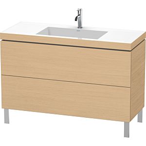 Duravit L-Cube Waschtisch-Unterschrank LC6939O3030 120 x 48 cm, 1 Hahnloch, Eiche natur, 2 Auszüge, bodenstehend