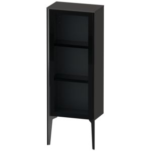 Duravit XViu Halbhochschrank XV1360LB280 40x24x89cm, Glastür, schwarz matt, Tür links, graphit supermatt