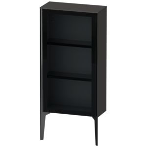 Duravit XViu Halbhochschrank XV1361LB280 50x24x89cm, Glastür, schwarz matt, Tür links, graphit supermatt