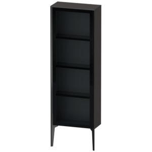 Duravit XViu Halbhochschrank XV1366RB280 50x24x133cm, Glastür, schwarz matt, Tür rechts, graphit supermatt