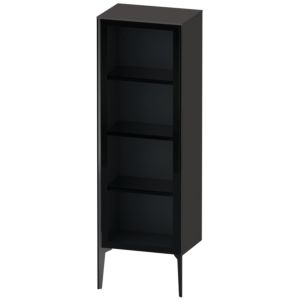 Duravit XViu Halbhochschrank XV1368LB280 50x36x133cm, Glastür, schwarz matt, Tür links, graphit supermatt