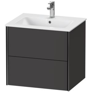Duravit XViu vanity unit XV41250B280 61 x 56 x 48 cm, graphite super matt, 2 drawers, wall-hung, black matt