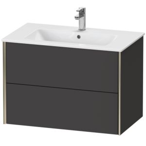Duravit XViu vanity unit XV41260B180 81 x 56 x 48 cm, graphite super matt, 2 drawers, wall-hung, champagne matt