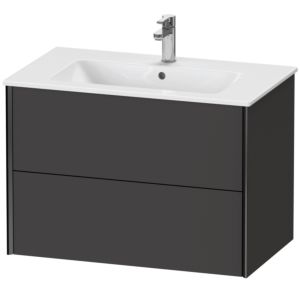Duravit XViu vanity unit XV41260B280 81 x 56 x 48 cm, graphite super matt, 2 drawers, wall-hung, black matt
