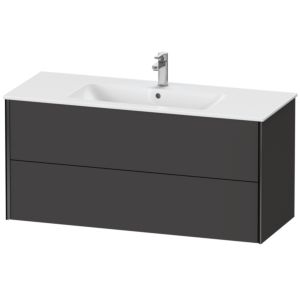 Duravit XViu vanity unit XV41280B280 121 x 56 x 48 cm, graphite super matt, 2 drawers, wall-hung, black matt
