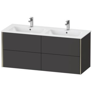 XViu Duravit vasque XV41290B180 128x48x56cm, 4 tiroirs, suspendu, champagne mat, graphite supermat