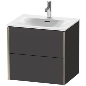 Duravit XViu vanity unit XV41320B180 61 x 55.7 x 48 cm, graphite super matt, 2 drawers, champagne matt
