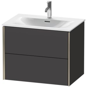 Duravit XViu vanity unit XV41330B180 71 x 55.7 x 48 cm, graphite super matt, 2 drawers, champagne matt