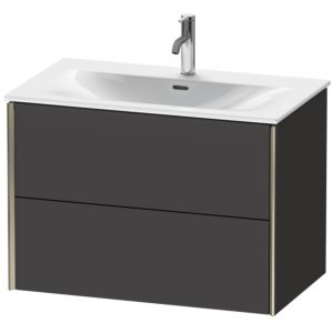 Duravit XViu Waschtisch-Unterschrank XV41340B180 81 x 55,7 x 48 cm, graphit supermatt, 2 Schubkästen, champagner matt