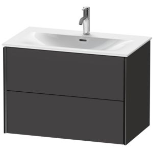 Duravit XViu Waschtisch-Unterschrank XV41340B280 81 x 55,7 x 48 cm, graphit supermatt, 2 Schubkästen, schwarz matt