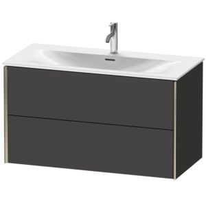 XViu Duravit vasque XV41350B180 101 x 55,7 x 48 cm, graphite super mat, 2 tiroirs, champagne mat