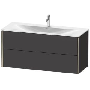 Duravit XViu Waschtisch-Unterschrank XV41360B180 121 x 55,7 x 48 cm, graphit supermatt, 2 Schubkästen, champagner matt