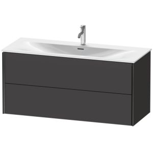 XViu Duravit vasque XV41360B280 121 x 55,7 x 48 cm, graphite super mat, 2 tiroirs, noir mat