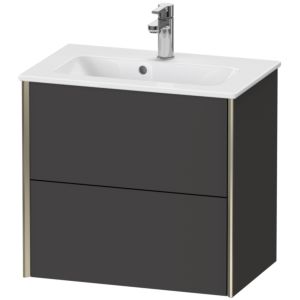 Duravit XViu vanity unit XV41780B180 61 x 56 x 39 cm, graphite super matt, 2 drawers, wall-hung, champagne matt