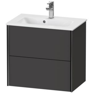 Duravit XViu vanity unit XV41780B280 61 x 56 x 39 cm, graphite super matt, 2 drawers, wall-hung, black matt