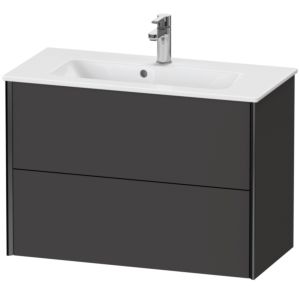 Duravit XViu Waschtisch-Unterschrank XV41790B280 81 x 56 x 39 cm, graphit supermatt, 2 Schubkästen, wandhängend, schwarz matt