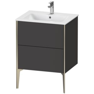 Duravit XViu Waschtisch-Unterschrank XV44810B180 61 x 59,4 x 48 cm, graphit supermatt, 2 Auszüge, stehend, champagner matt