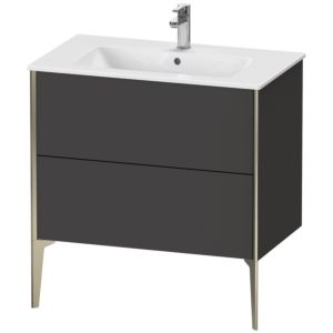 Duravit XViu vanity unit XV44820B180 81 x 59.4 x 48 cm, graphite super matt, 2 pull-outs, standing, champagne matt