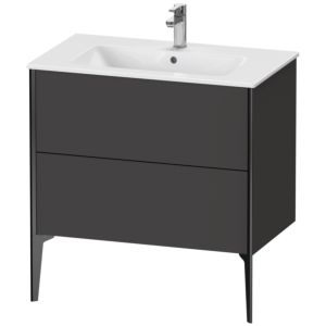 Duravit XViu vanity unit XV44820B280 81 x 59.4 x 48 cm, graphite super matt, 2 pull-outs, standing, black matt