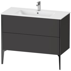 Duravit XViu vanity unit XV44830B280 101 x 59.4 x 48 cm, graphite super matt, 2 pull-outs, standing, black matt