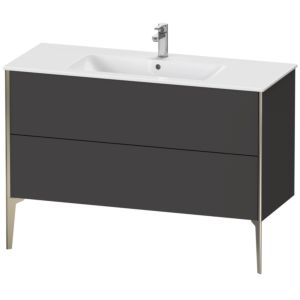 Duravit XViu vanity unit XV44840B180 121 x 59.4 x 48 cm, graphite super matt, 2 pull-outs, standing, champagne matt