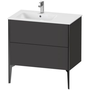 Duravit XViu vanity unit XV44860B280 81x48x59.4cm, 2 pull-outs, basin left, black matt, graphite super matt