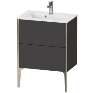 Duravit XViu Waschtisch-Unterschrank XV44880B180 61 x 59,4 x 39 cm, graphit supermatt, 2 Auszüge, stehend, champagner matt