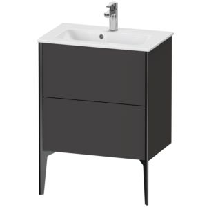 XViu Duravit vasque XV44880B280 61 x 59,4 x 39 cm, graphite super mat, 2 coulissants, debout, noir mat