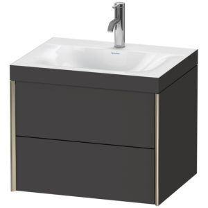 XViu Duravit vasque XV4614OB180C 60x48cm, 2 tiroirs, 2000 , champagne mat, Cadres C, graphite supermatt