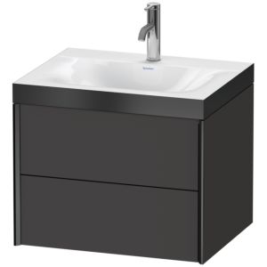 XViu Duravit vasque XV4614OB280P 60x48cm, 2 tiroirs, 2000 , noir mat, Cadres P, graphite supermatt
