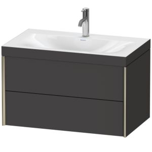 XViu Duravit vasque XV4615OB180C 80x48cm, 2 tiroirs, 2000 , champagne mat, Cadres C, graphite supermatt