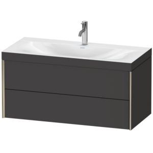 XViu Duravit vasque XV4616OB180C 100x48cm, 2 tiroirs, 2000 , champagne mat, Cadres C, graphite supermatt