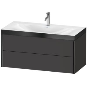 XViu Duravit vasque XV4616OB280P 100x48cm, 2 tiroirs, 2000 , noir mat, Cadres P, graphite supermatt