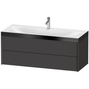 XViu Duravit vasque XV4617OB280P 120x48cm, 2 tiroirs, 2000 , noir mat, Cadres P, graphite supermatt