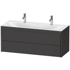 Duravit XViu Waschtisch-Unterschrank XV4618OB280C 120x48cm, 2 Schubkästen, schwarz matt, Rahmen C, graphit supermatt