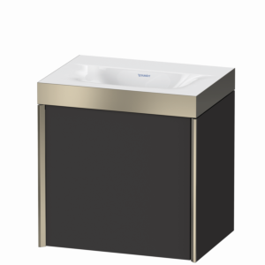 Duravit XViu Waschtisch-Unterschrank XV4630NB180P 45x33,3cm, 1 Tür, links, ohne Hahnloch, champagner matt, Rahmen P, graphit supermatt