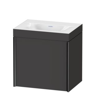 Duravit XViu Waschtisch-Unterschrank XV4631NB280C 45x33,3cm, 1 Tür, rechts, ohne Hahnloch, schwarz matt, Rahmen C, graphit supermatt