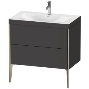 Duravit XViu Waschtisch-Unterschrank XV4710OB180C 80x48cm, 2 Auszüge, 1 Hahnloch, champagner matt, Rahmen C, graphit supermatt