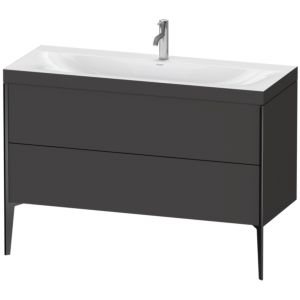 XViu Duravit vasque XV4712OB280C 120x48cm, 2 tiroirs, 2000 , noir mat, Cadres C, graphite supermatt