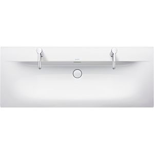 Duravit Viu Möbel-Waschtisch 23441200241 123x49cm, weiß WonderGliss, mit 2 Hahnlöcher, mit Überlauf, mit Hahnlochbank