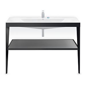 Duravit XViu washbasin combination XV4717EB240 120 x 48 cm, 2 tap holes, black high gloss, with metal console, black matt