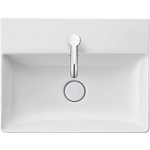 Duravit DuraSquare vasque 23565000411 50x40cm, sans trop-plein, avec 2000 robinetterie, trou pour robinetterie blanc WonderGliss